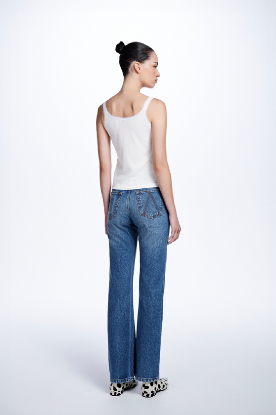 Ribbed Knit Tank Top Off White