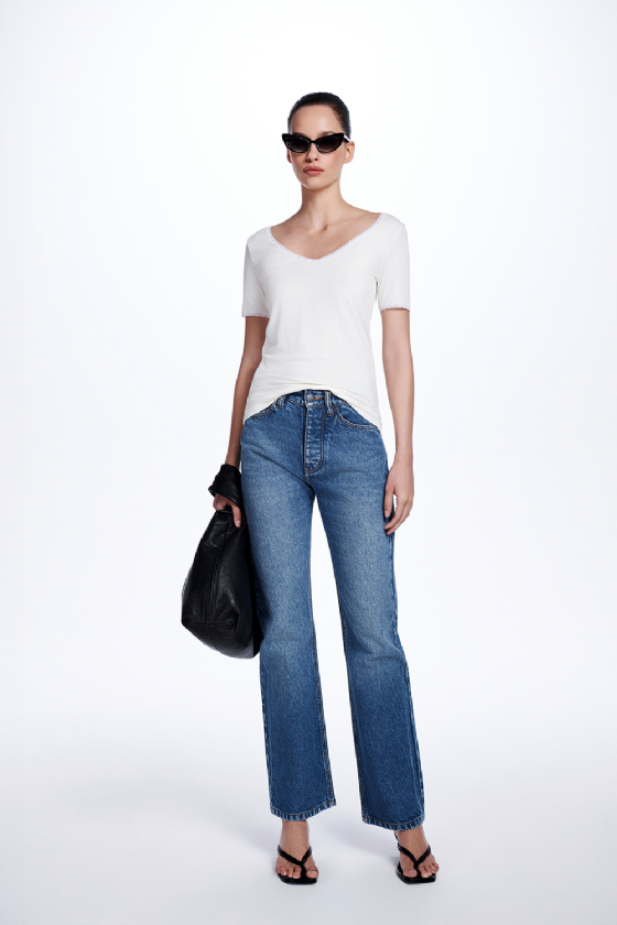 Mamai Ribbed Knit Top Off White
