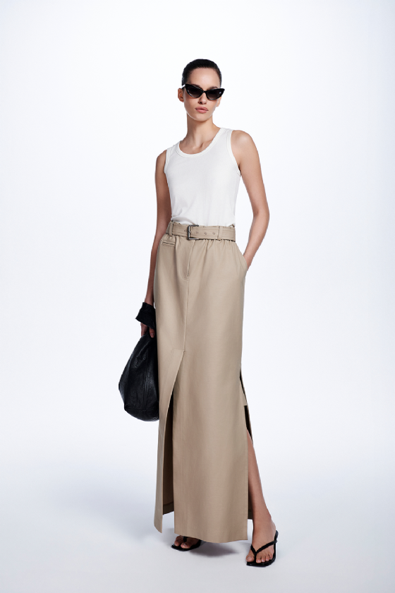 Mene Ribbed Knit Tank Top Off White