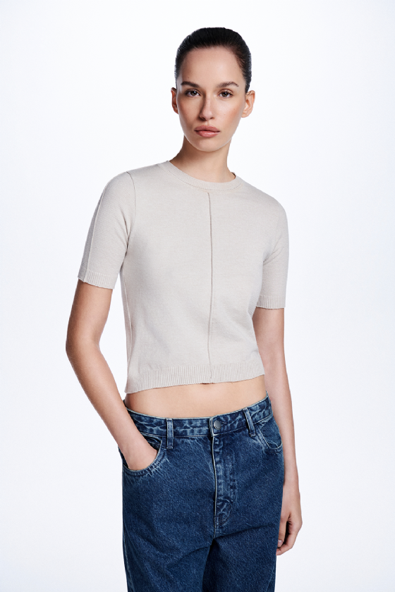 Majin Knit Top Melange Etoupe
