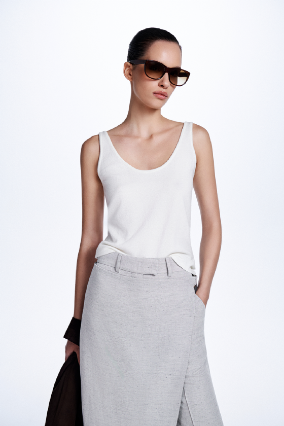 Mosali Knit Tank Top White