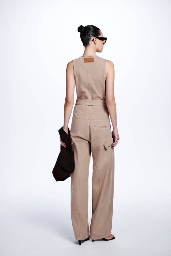 Mei Twill Jumpsuit Etoupe