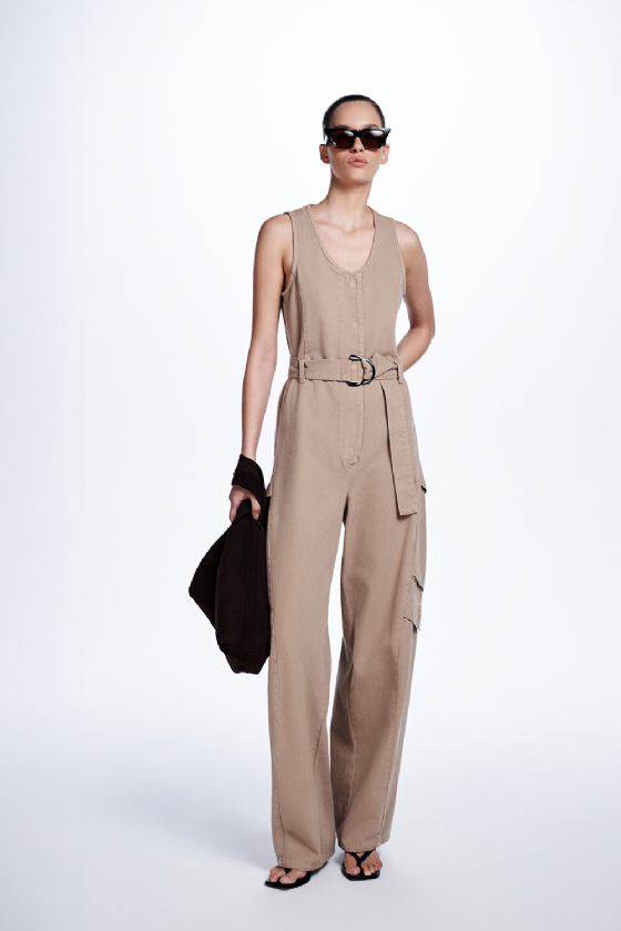 Mei Twill Jumpsuit Etoupe