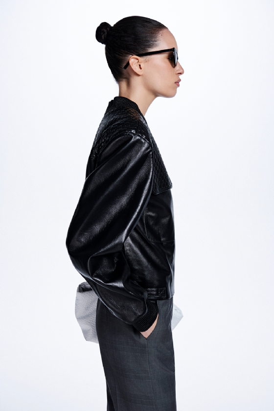 T Michiko Leather Jacket Black