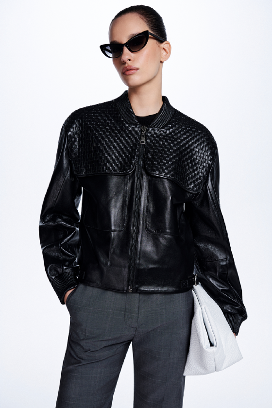 T Michiko Leather Jacket Black