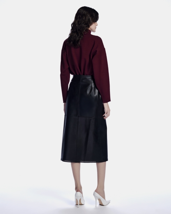 Lives Knit Blouse Dark Wine