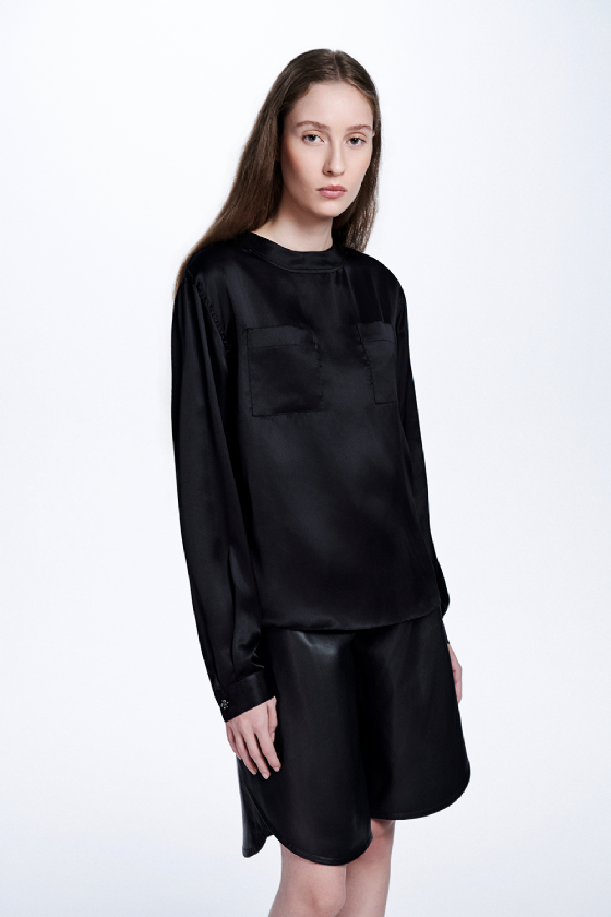 Mailene Leather Bermuda Shorts Black