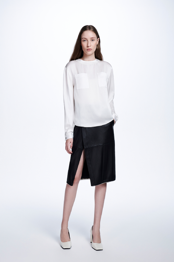 Monaliz Leather Skirt Black