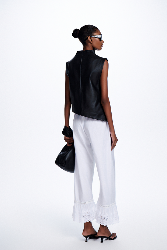 Miss Leather Blouse Black
