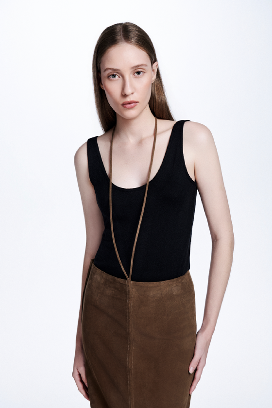 Manet Suede Skirt Sepia