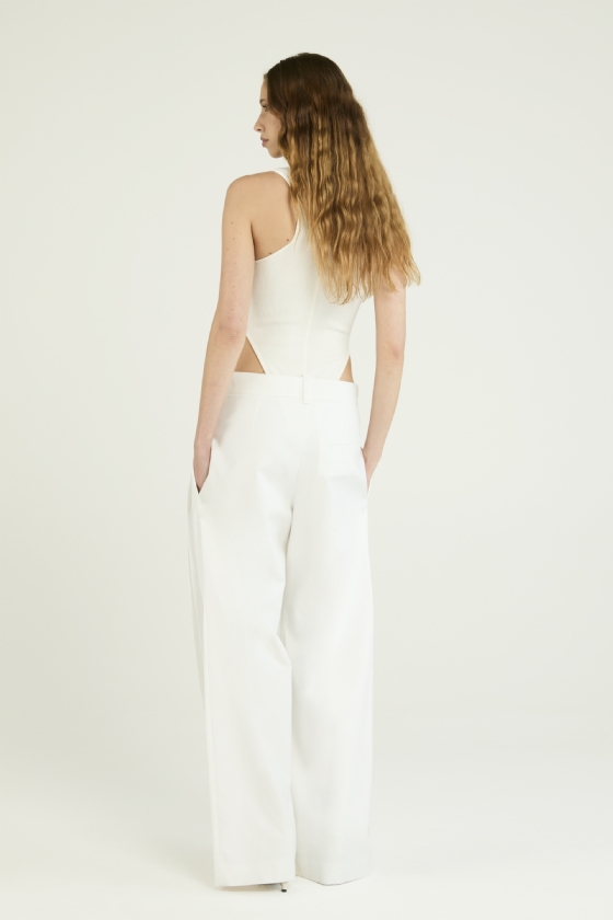 Jend Knit Bodysuit Off White