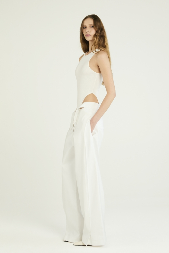 Jend Knit Bodysuit Off White