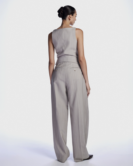Lier Wool Trousers Taupe Gris