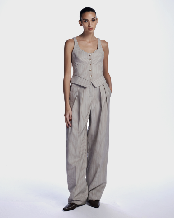 Lier Wool Trousers Taupe Gris