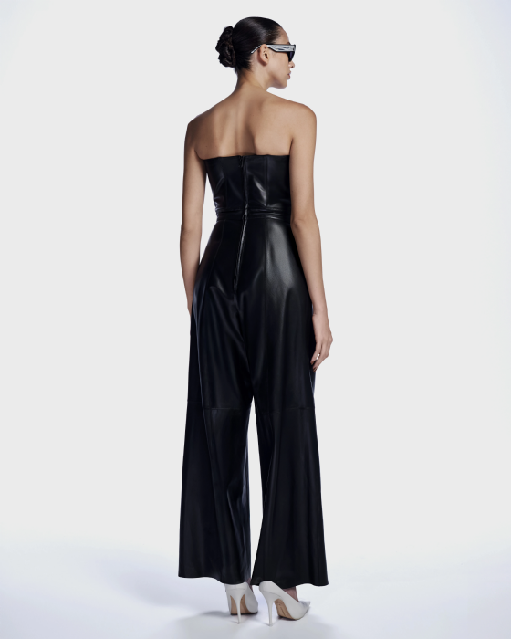 Luit Leather Jumpsuit Black