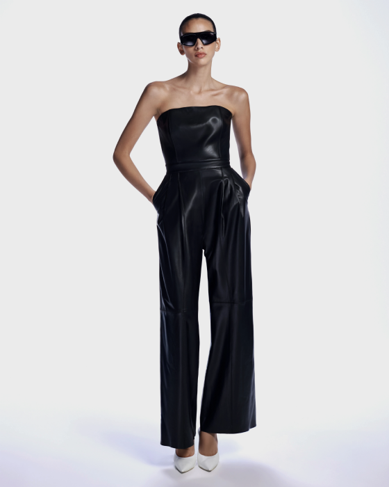 Luit Leather Jumpsuit Black