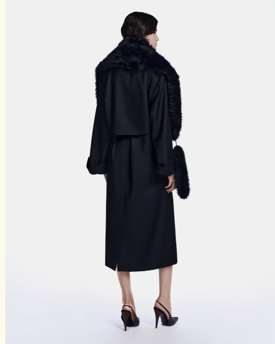 Lilib Wool Trench Coat Black