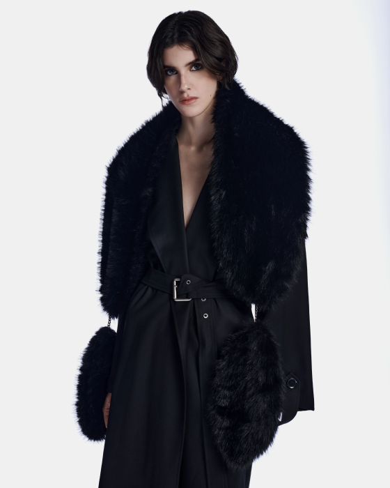 Lilib Wool Trench Coat Black