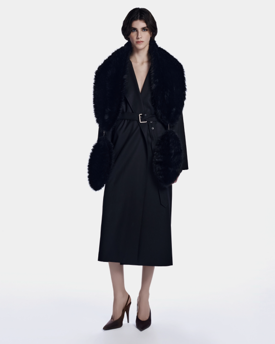 Lilib Wool Trench Coat Black